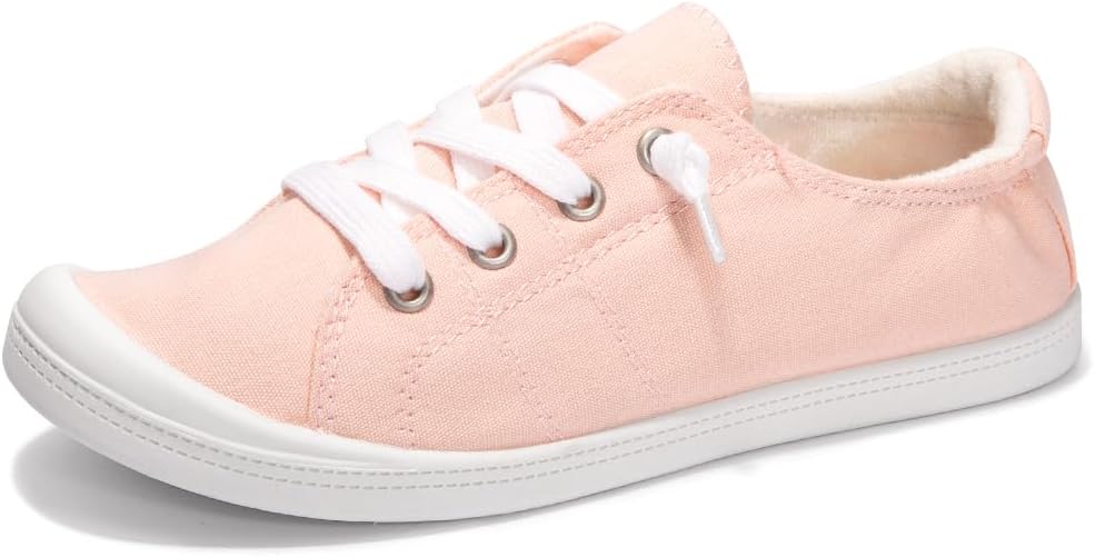 Women's Slip On Canvas Shoes Low Top Fashion Sneakers Casual Flats Walking Shoes Comfy Loafers