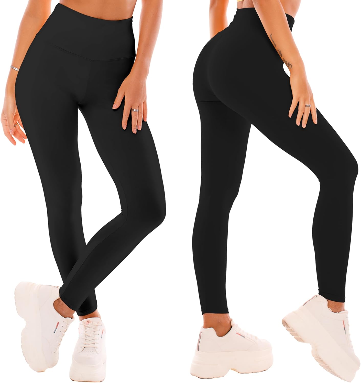 High Waisted Leggings for Women - Full Length Capri Buttery Soft Yoga Pants for Workout Athletic