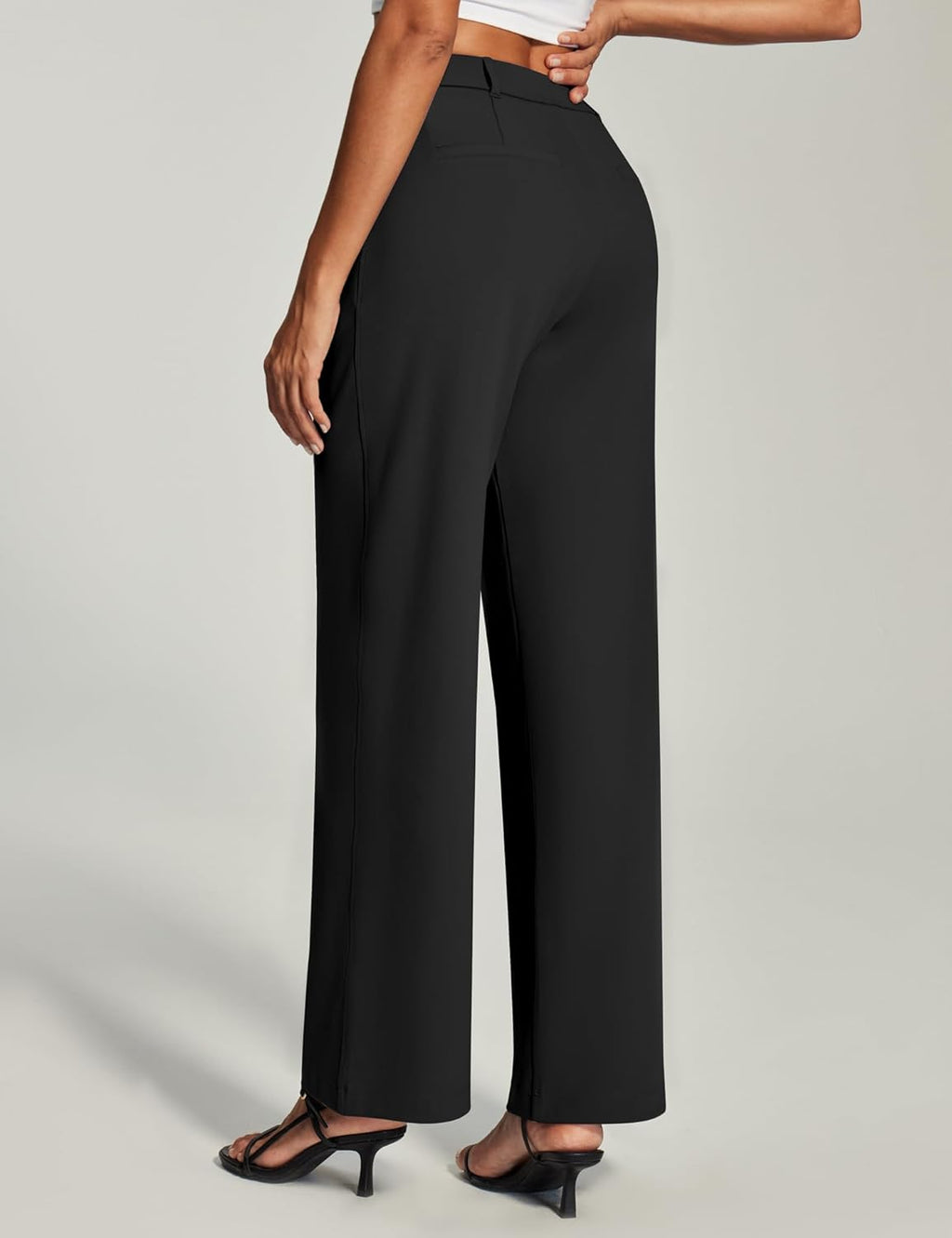 Women Dress Pants Wide Leg Stretchy Work Pants Women Pull On Business Casual Trousers Slacks for Women