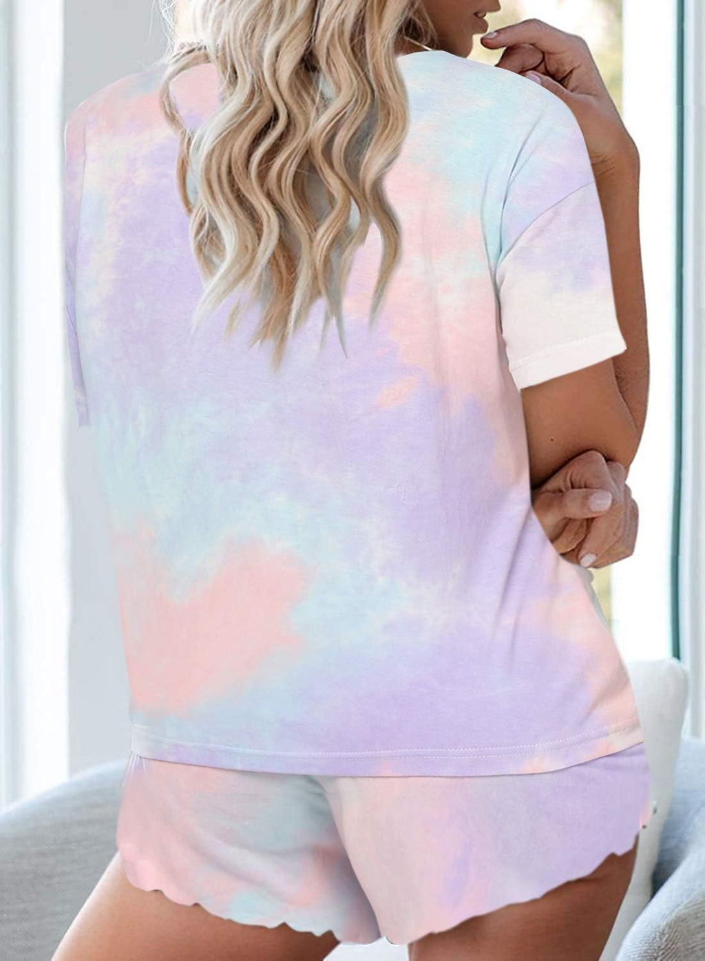 Tie Dye Pajamas Set Women Loungewear Sleepwear 2 Piece PJ Sets