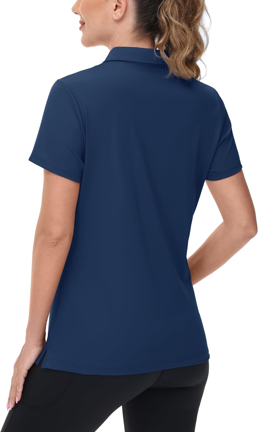 Women's V-Neck Polo Shirts UPF 50+ Short Sleeve Sun Protection Quick Dry Golf Polos Collared Shirt