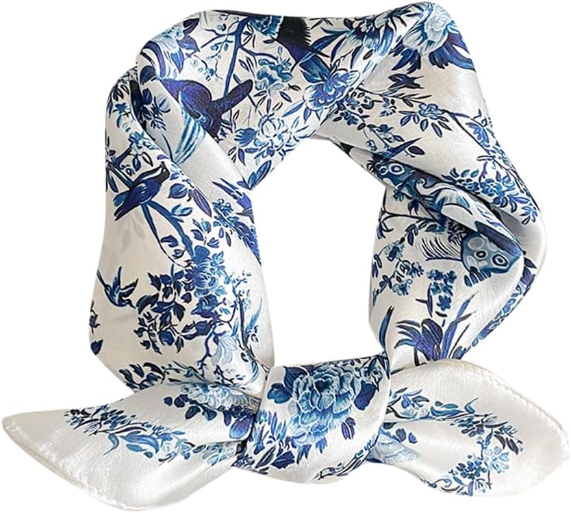 100% Mulberry Silk Scarfs Small Square Scarf 21'' x 21'' Neck Scarf Breathable Lightweight for Women Gift Packed'