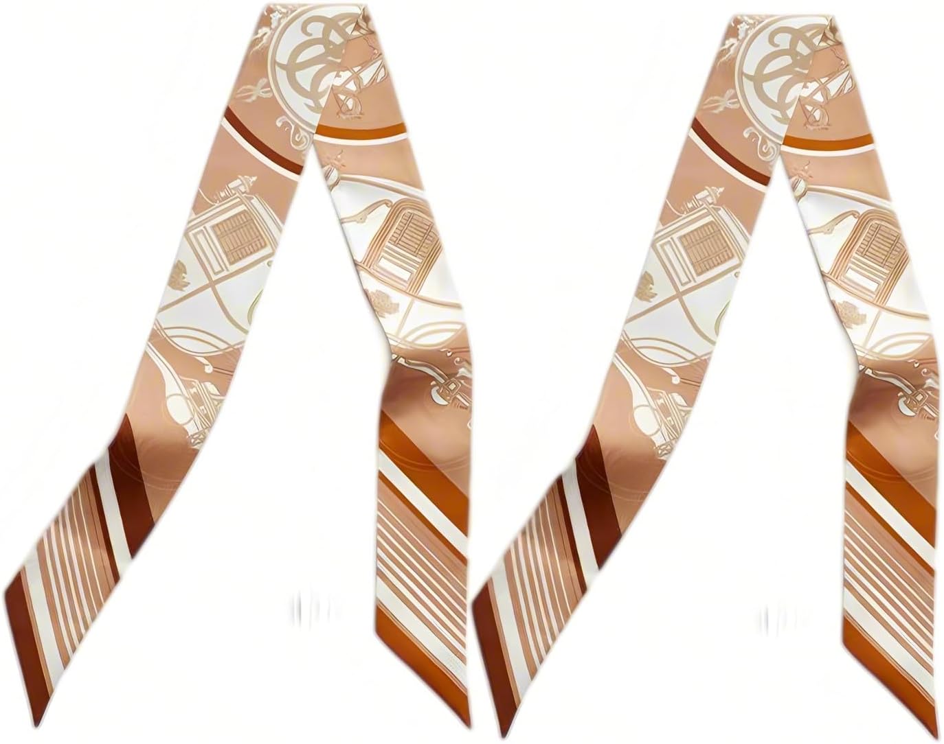 100% Mulberry Silk Scarf for Handbags,Bags, and Purses,1/2 Pcs Hair Ribbon Skinny Neck Scarves for Women Gift