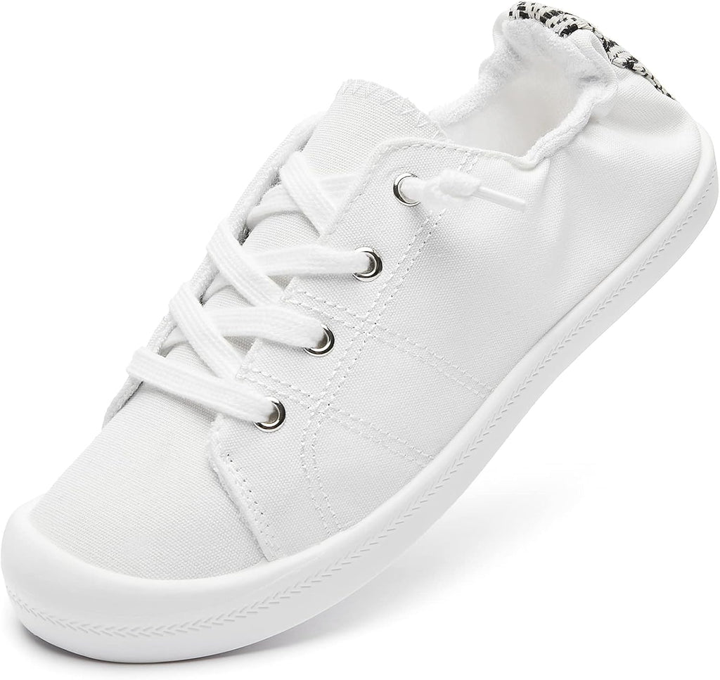 Womens Canvas Slip On Shoes White Black Fashion Sneakers Loafers Shoes for Women