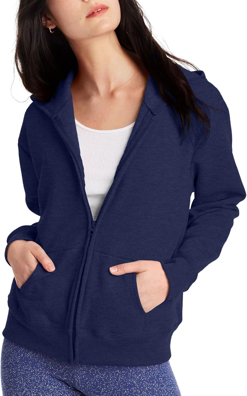 Women's Hoodie,  Fleece Full-zip Hoodie, Zip-up Hooded Sweatshirt