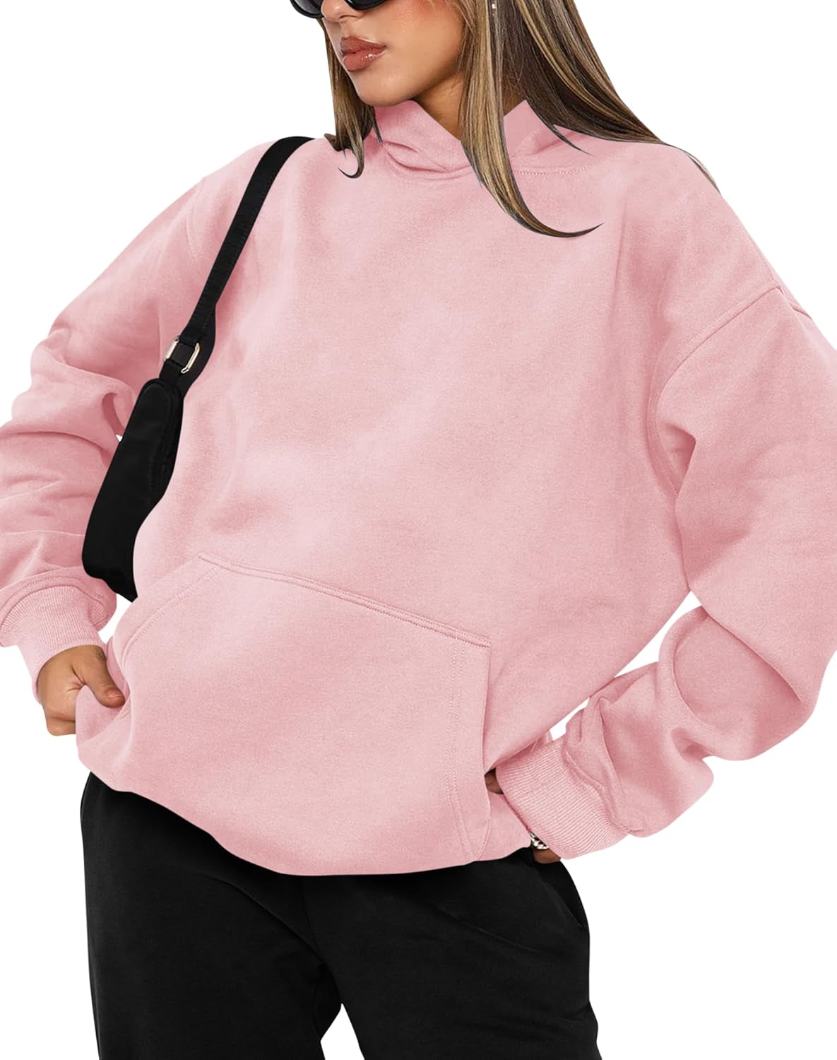 Women's Hoodies Sweatshirts Cute Long Sleeve Tops Loose Fleece Pullover Shirts with Pocket