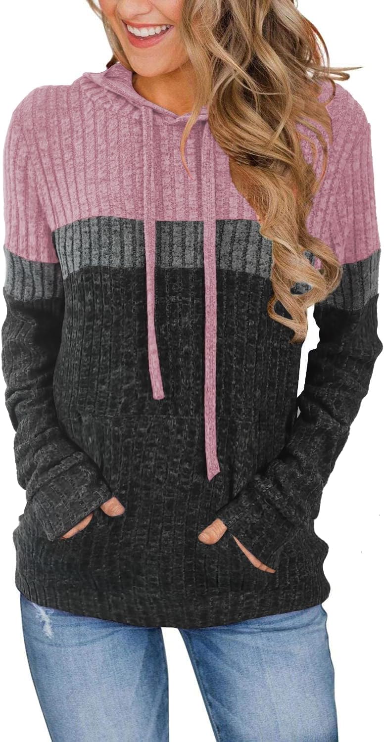 Sweaters for Women Fall Tops Long Sleeve Hoodie Ladies Sweatshirts Pullover Blouses Loose Casual Fashion Clothes