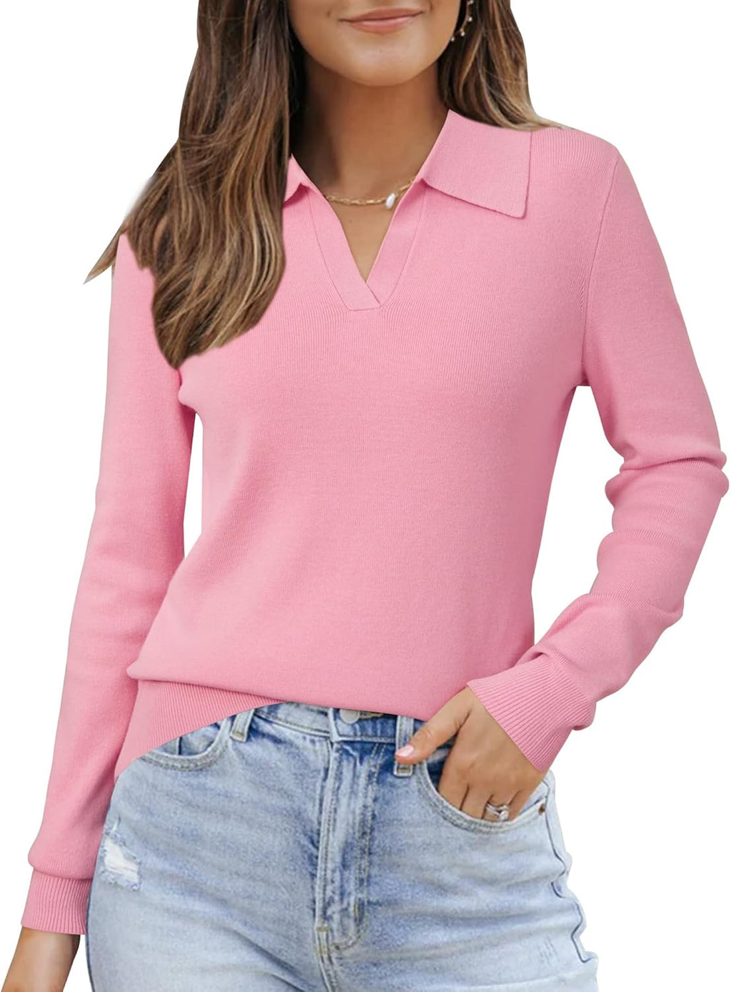 Women’s Wool Blend Polo Shirts Fall Sweaters Business Casual Outfits 2025
