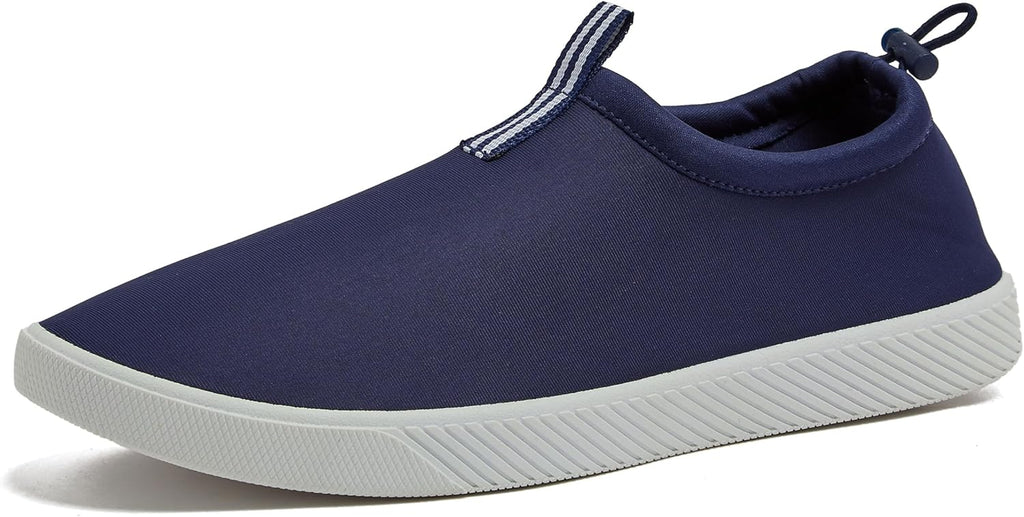 Slip On Water Shoes Men, Quick Dry Neoprene Sport Mens Water Shoes for Beach, Pool, or River with Drainage Holes, Navy Blue or Black, Size 7-15  Swim Shoes for Men