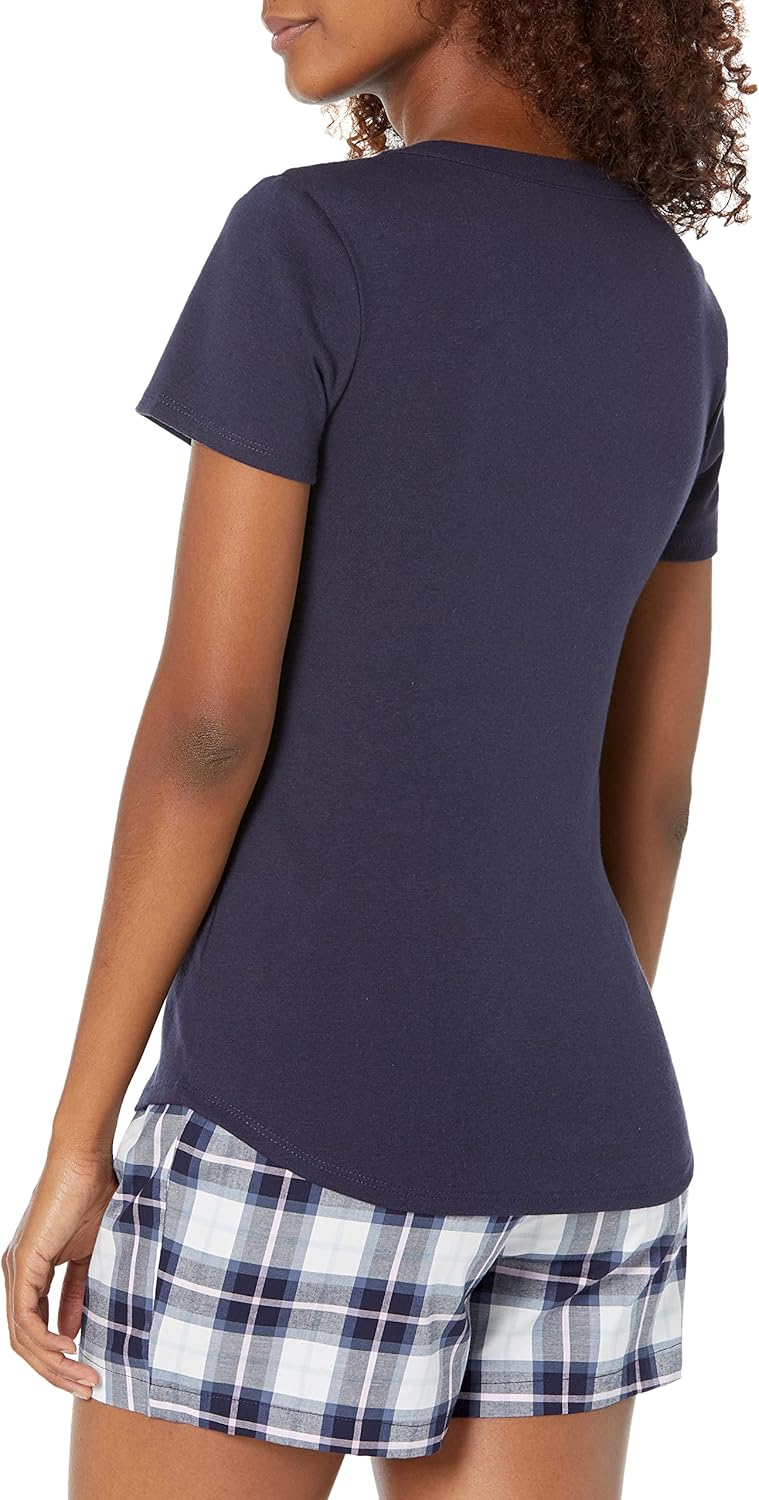 Women Poplin Short and Sleep Tee Set