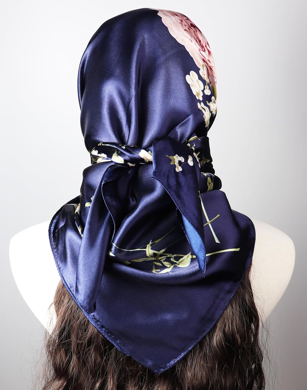 Silk Like Head Scarf, Women's 35'' Satin Large Square Hair Scarves and Wraps Headscarf for Sleeping