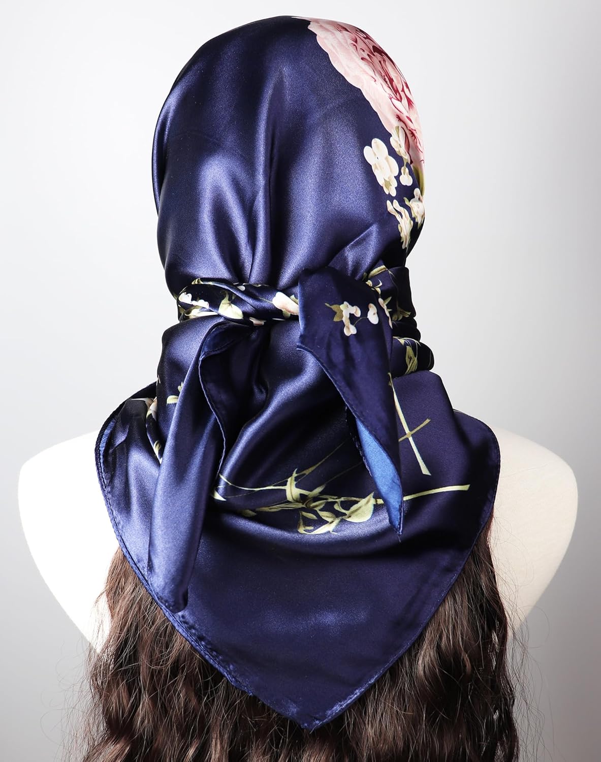 Silk Like Head Scarf, Women's 35'' Satin Large Square Hair Scarves and Wraps Headscarf for Sleeping